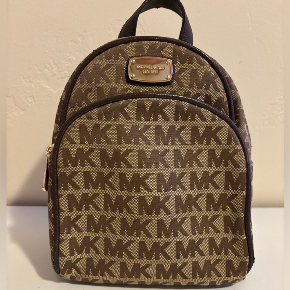 Michael Kors Brown Monogram SMALL Backpack